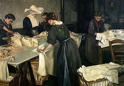 Prasowanie w Domu Dziecka autorstwa Georges Dervaux