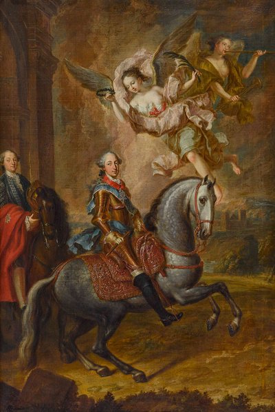 Maksymilian III Józef, elektor Bawarii, na koniu (olej na płótnie) autorstwa Georges Desmarées