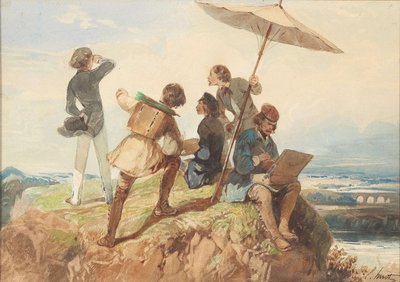 Malarze plenerowi. autorstwa Georges Eugène Huot