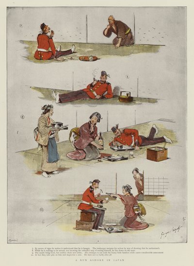 Wybieg na brzeg w Japonii autorstwa Georges Ferdinand Bigot