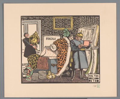 Żołnierze plądrują dom Kultura i żywność (tytuł na obiekcie) autorstwa Georges Hermann Rene Paul