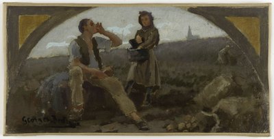 Szkic do jadalni Hôtel de Ville de Paris: La pomme de terre, ok. 1893 (olej na płótnie) autorstwa Georges Jules Bertrand