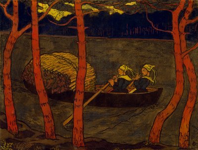Przewoźnicy w Bretanii, ok. 1893-94 (tempera na płótnie) autorstwa Georges Lacombe
