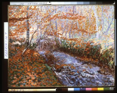 Rzeka Briante (jesienne wnętrze lasu) (olej na płótnie) autorstwa Georges Lacombe