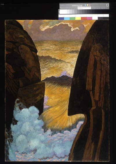 Vorhor, Zielona fala (tempera jajeczna na płótnie) autorstwa Georges Lacombe