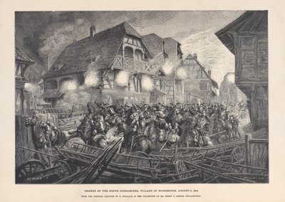 Szarża dziewiątego kirasjerów, wieś Morsbronn, 6 sierpnia 1870, 1874-1900. autorstwa Georges Léon Alfred Perrichon