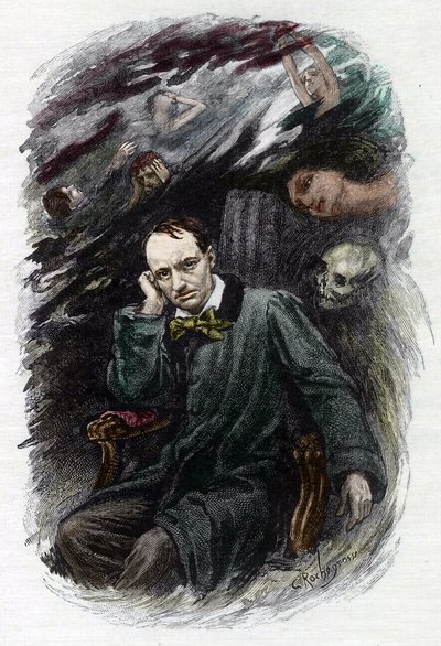 Portret francuskiego poety Charlesa Baudelaire