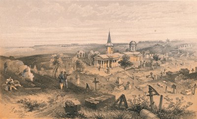 Cmentarz i kościół kwarantanny z francuską baterią nr 50, 1856 r. autorstwa Georges McCulloch