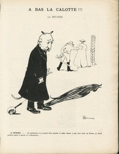Ilustracja Georgesa Meuniera (1869-1934) w Le Panache, magazyn rojalistyczny illustrée, 20.01.2004 - Rojalizm, Religia Wiara - Combes Emile, Diabeł - Animalization autorstwa Georges Meunier