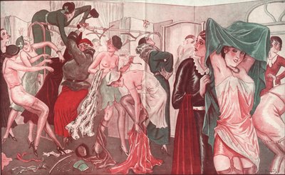 Ilustracja z „Le Sourire” (litografia kolorowa) autorstwa Georges Pavis