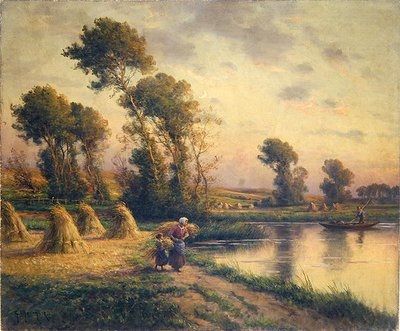 Pejzaż wiejski (olej na płótnie) autorstwa Georges Philibert Charles Maroniez