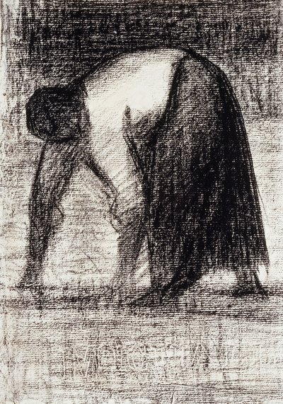 Wieśniaczka z rękami w ziemi; Paysanne les Mains au Sol, ok. 1882 r. autorstwa Georges Pierre Seurat