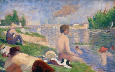 Studium końcowe dla kąpiących się w Asnières, 1883. autorstwa Georges Pierre Seurat