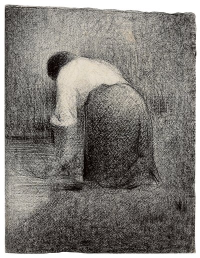Klęcząca Kobieta; Femme agenouillee, c.1881 autorstwa Georges Pierre Seurat