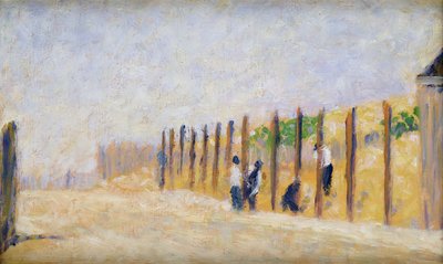 Popychanie Polaków, ok. 1882 autorstwa Georges Pierre Seurat