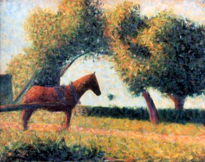 Zaprzęgnięty koń, 1883 autorstwa Georges Pierre Seurat