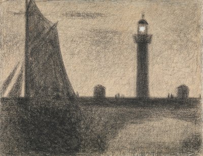 Latarnia morska w Honfleur, 1886. autorstwa Georges Pierre Seurat