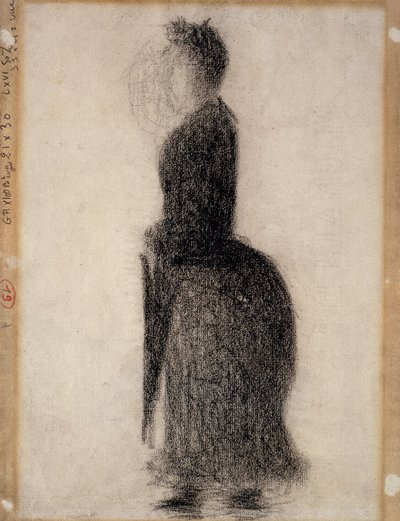 Kobieta z parasolem; Kobieta z parasolką, ok.1883 r. autorstwa Georges Pierre Seurat