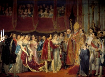 Ślub religijny Napoleona I (1769-1821) z arcyksiężną Marią Ludwiką Habsburg-Lorraine (1791-1847), 2.04.1810 w Salon carre du Louvre Obraz Georgesa Rougeta (1783-1869) XIX w. Ndz. 3,67x4,94m. - Ślub religijny Napoleona I (17 autorstwa Georges Rouget