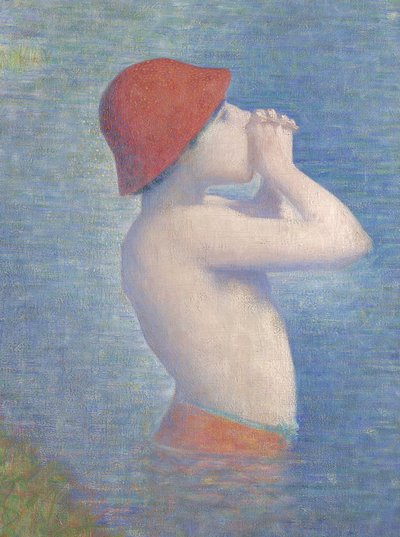 Fragment kąpiących się w Asnières, 1884 autorstwa Georges Seurat