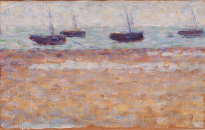 Cztery łodzie w Grandcamp autorstwa Georges Seurat