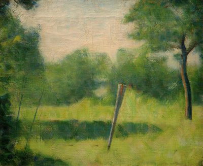 Paysage au piquet (krajobraz z tyczką) autorstwa Georges Seurat
