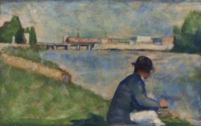 Studium dla „Kąpiących się w Asnières” autorstwa Georges Seurat