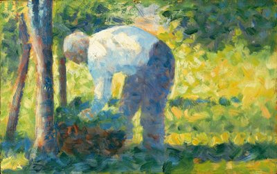 Ogrodnik, 1882-83 autorstwa Georges Seurat