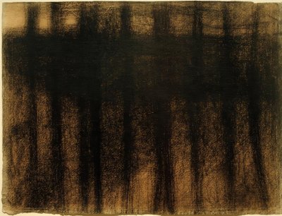 Pnie drzew odbite w wodzie (Baumstämme, sich ...) autorstwa Georges Seurat