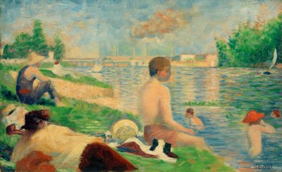 Pływanie, Asnières (Badeplatz Asnières / Finale Studie) autorstwa Georges Seurat