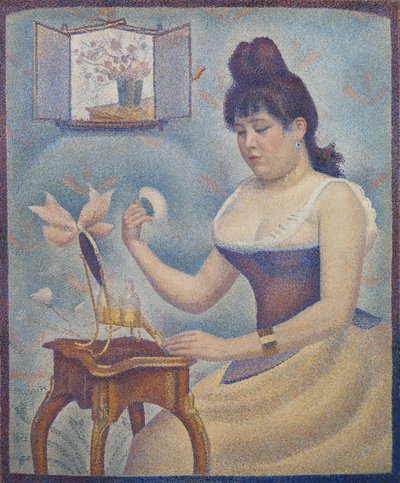 Młoda kobieta pudrująca się, ok. 1888-90 autorstwa Georges Seurat