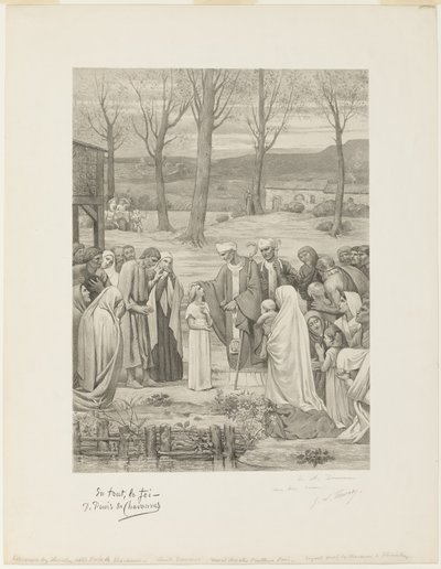 Życie duszpasterskie świętej Genowefy (panel środkowy) autorstwa Georges William Thornley