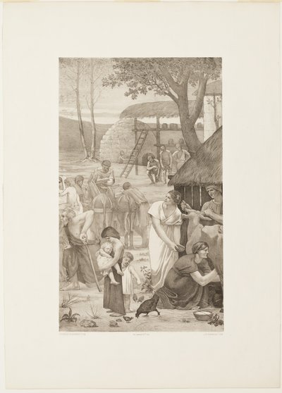 Życie duszpasterskie świętej Genowefy (prawy panel) autorstwa Georges William Thornley