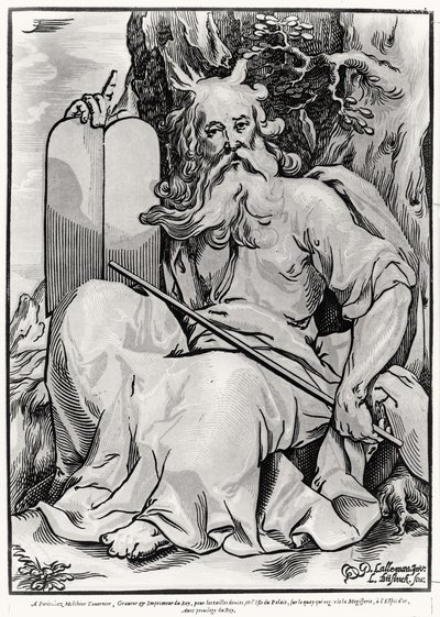 Mojżesz, rytowany przez Ludwiga Busincka (ok.1590-po 1630) autorstwa Georges after Lallemand
