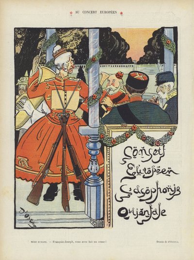 Na koncercie europejskim. Ilustracja do Le Rire autorstwa Georges d 1878 1937 Ostoya