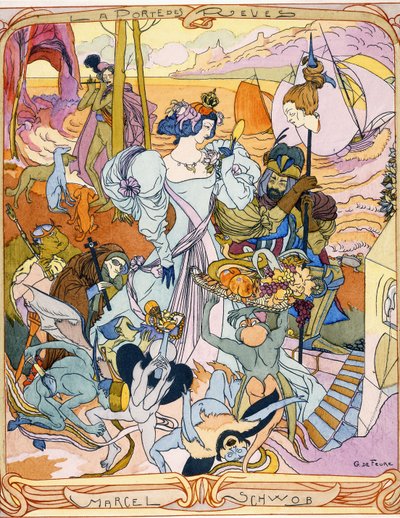 Centralny panel ilustracji tryptyku z książki „La Porte des Reves” Marcela Schwob autorstwa Georges de Feure