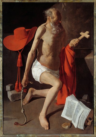 Św. Hieronima Penitenta. Obraz Georgesa De La Toura (1593-1652) autorstwa Georges de La Tour