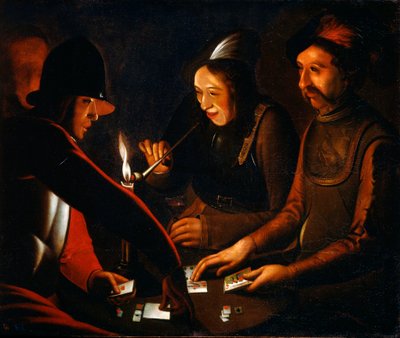 Żołnierze w karty do gry, XVII wiek autorstwa Georges de La Tour