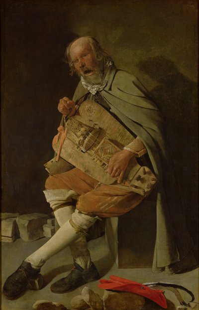 Gracz o lirze korbowej, lata 20. XVII w. autorstwa Georges de La Tour
