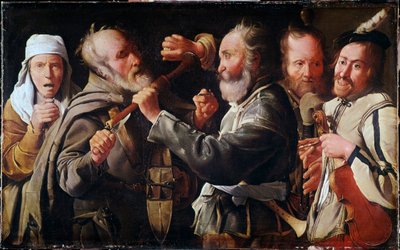 Bójka między muzykami (olej na płótnie) autorstwa Georges de La Tour