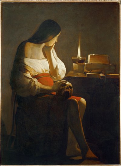 La Madeleine a la Veilleuse - Magdalena z nocną lampką ... autorstwa Georges de La Tour