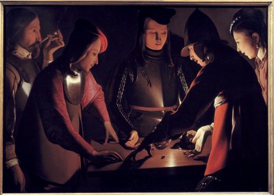 Gracze. Obraz Georgesa De La Toura (1593-1652) autorstwa Georges de La Tour