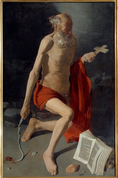 Święty Hieronim. Obraz Georgesa De La Toura (1593-1652) autorstwa Georges de La Tour