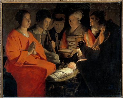 Adoracja pasterzy Obraz Georgesa de La Tour (1593-1652) XVII w. Nd. 1,07x1,31 m² autorstwa Georges de La Tour