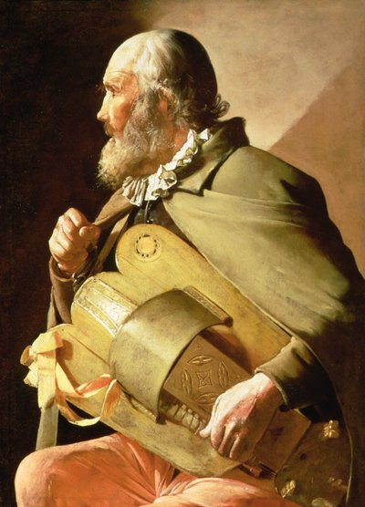 Ślepy lira korbowa (olej na płótnie) autorstwa Georges de La Tour