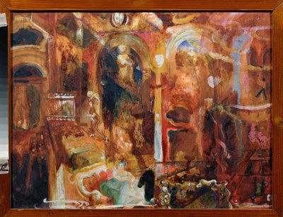 Cafe (Cafe) - Praca Georgi Bogdanovich Yakulov (1884-1928), akwarela i biały na papierze, sztuka rosyjska, XX wiek, futuryzm - Regionalne Muzeum Sztuki, Kaługa (Rosja) autorstwa Georgy Bogdanovich Yakulov