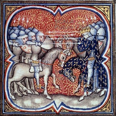 Karol Martel walczący z Saracenami pod Tours-Poitiers w 732 r., Great Chronicles of France (27408010460) autorstwa Georgia Levan Ramishvili from Tbilisi