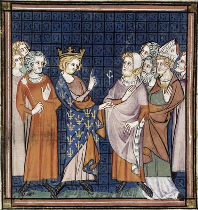 Rada w Rheims, Grandes chroniques de France, Royal 16 G VI f.258, ok. 1332-1350 (22093699984) autorstwa Georgia Levan Ramishvili from Tbilisi