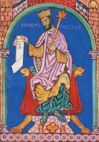 Król Ramiro II z Leonu, miniatura z Indeksu Przywilejów Królewskich, Hiszpania, XII wiek (21404317065) autorstwa Georgia Levan Ramishvili from Tbilisi