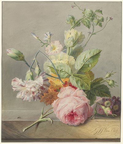 Kwiatowa martwa natura. Około 1800-25 autorstwa Georgius Jacobus Johannes van Os